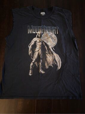 Marvel Moon Knight Sleeveless Tee - Black and Gray Graphic
